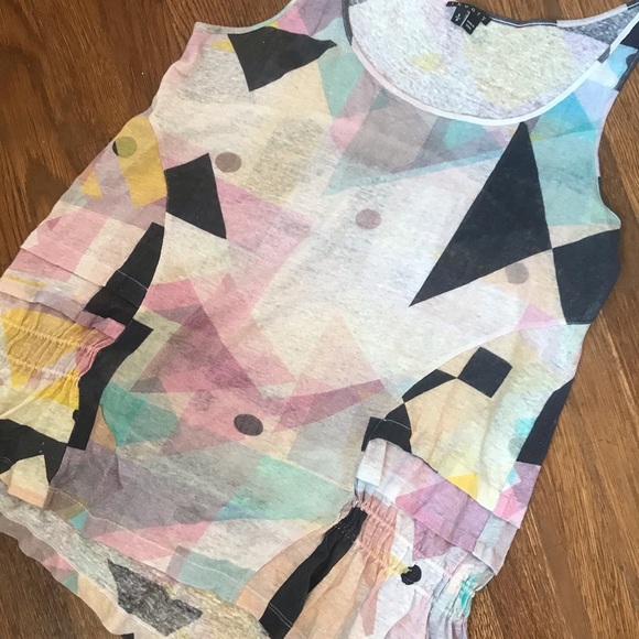 Theory Larona Bandana Linen Tank - Picture 3 of 6